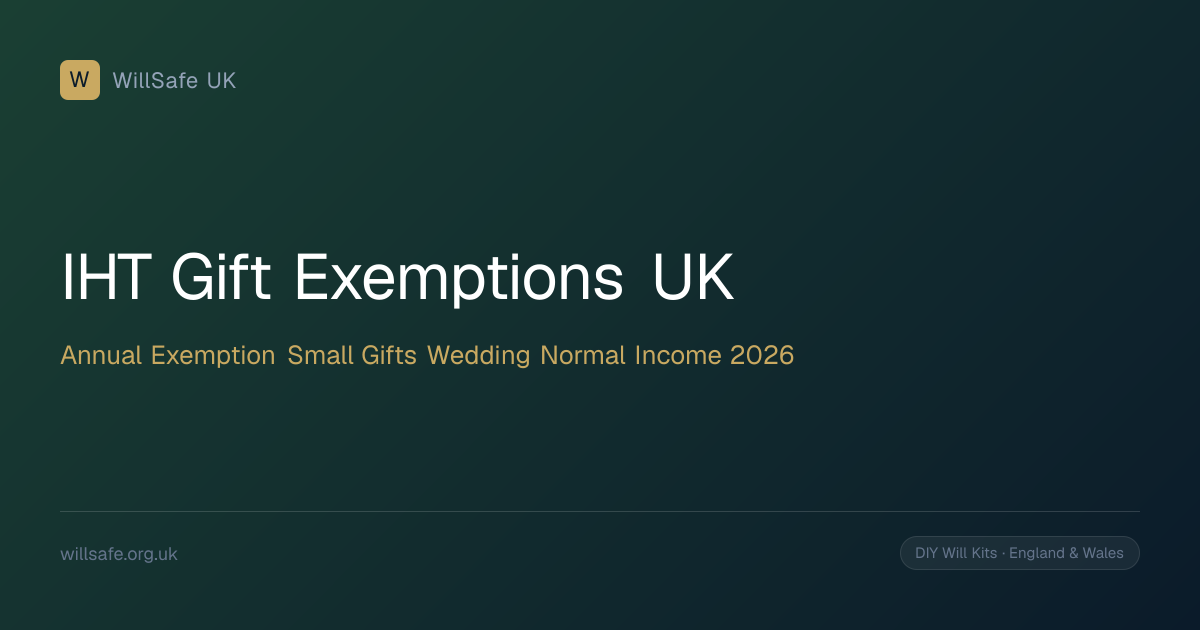IHT Gift Exemptions UK 2026: Annual Exemption £3,000, Small Gifts £250 ...