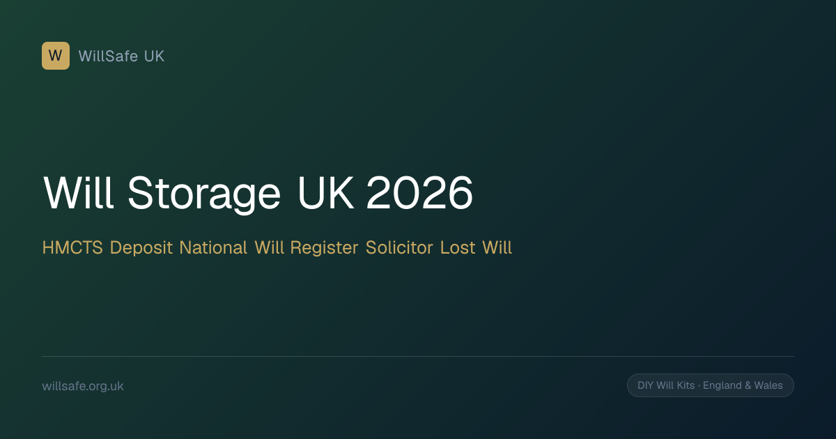 Where to Store a Will UK (2026): Safe Storage, the National Will ...