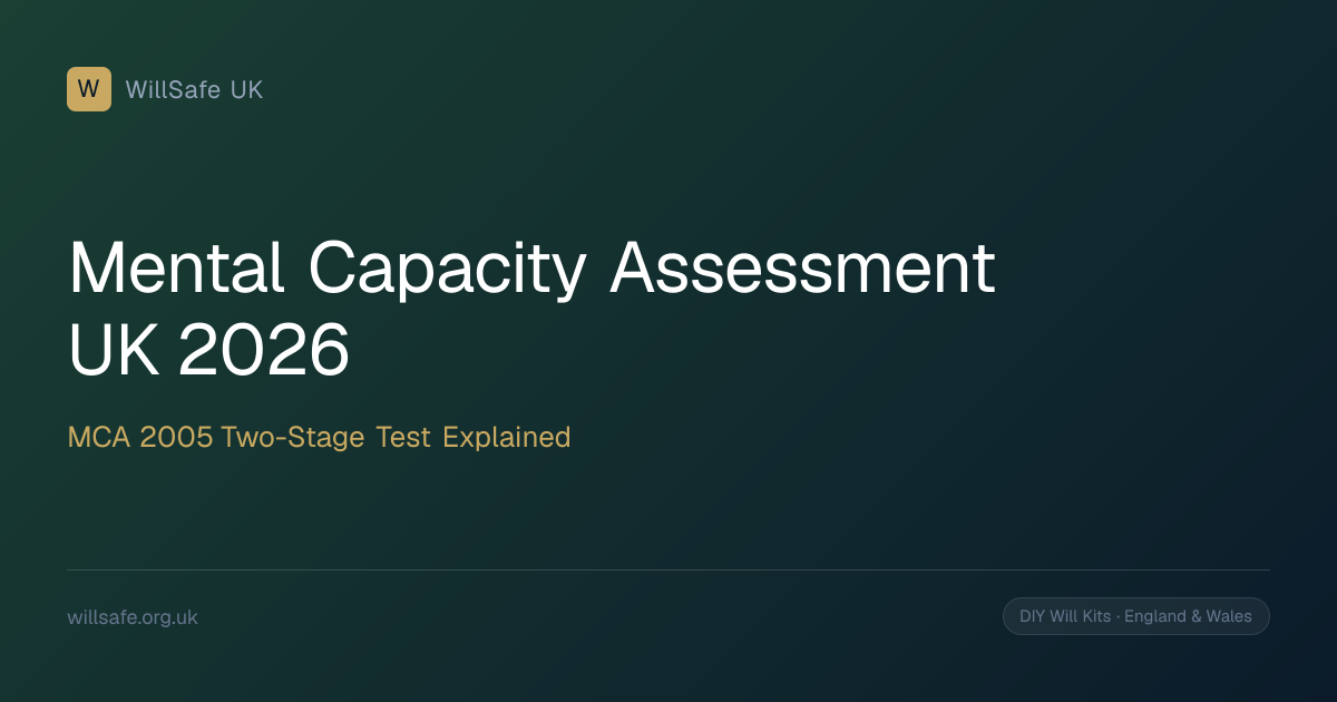 Mental Capacity Assessment UK (2026): MCA 2005 Two-Stage Test Explained