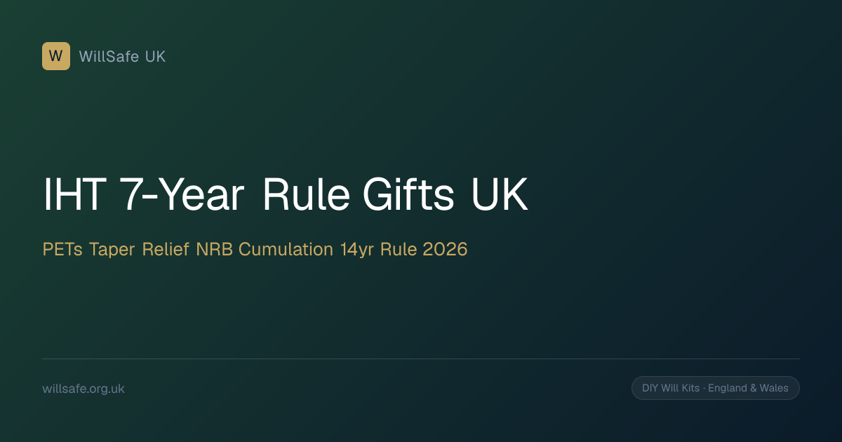 Inheritance Tax 7-Year Rule Gifts UK 2026: PETs, Taper Relief, and ...